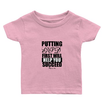 Discover Putting God first will help you succeed Psalm 16:1 Baby T-shirts