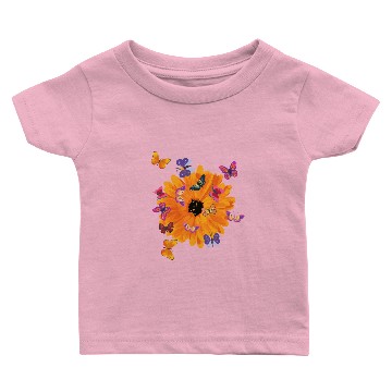 Discover Marigold & Butterflies. A Lovely Baby T-shirts.