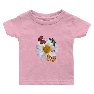 Discover White Daisy & Butterflies. Beautiful Baby T-shirts.