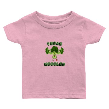 Discover Funny Vegan Muscles Broccoli Weightlifter Baby T-shirts