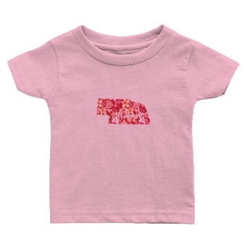 Discover Floral Nebraska State Shape Baby T-shirts