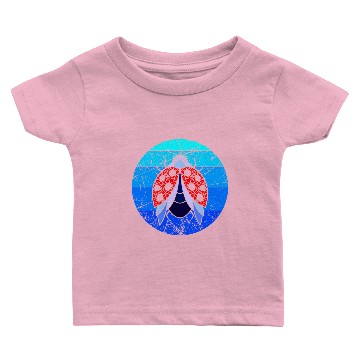 Discover Blue Retro Vintage Ladybug Beetle Insect Baby T-shirts