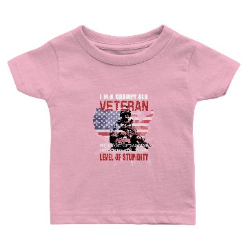 Discover I am a grumpy old veteran sarcasm level stupidity Baby T-shirts