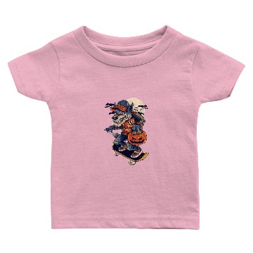 Discover Halloween werewolf with pumpkin Baby T-shirts