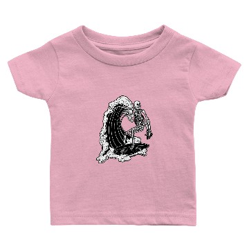 Discover Surfing Skeleton Wave Fun Graphic Baby T-shirts