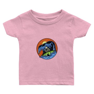 Discover Skeleton Surfing Baby T-shirts