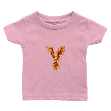 Discover Fire phoenix bird with flame wings Baby T-shirts