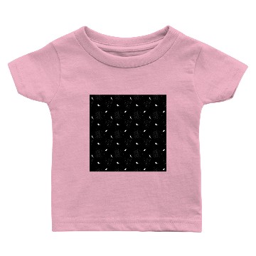 Discover White Spiders Spiderweb Black Background Halloween Baby T-shirts