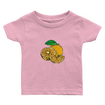 Discover Frash Orange Fruit illustration Baby T-shirts