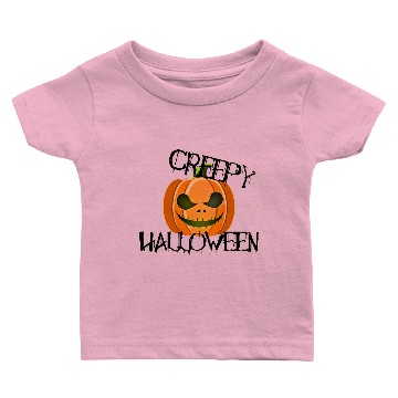 Discover creepy halloween pumpkin Baby T-shirts