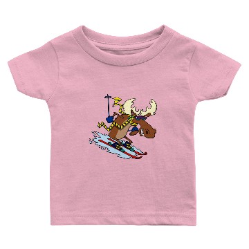 Discover Funny Moose Skiing Baby T-shirts
