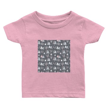 Discover Grey Winter Christmas Tree Holiday Pattern Baby T-shirts