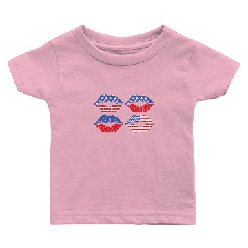 Discover Flag Lips bundle red white and blue lip Baby T-shirts