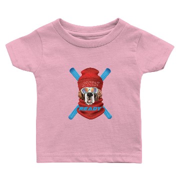 Discover Saint Bernard Ready For Skis Baby T-shirts