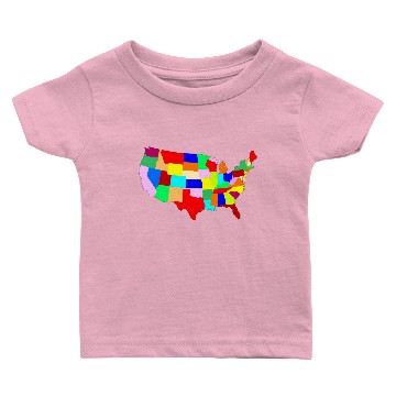Discover USA Patchwork Map Baby T-shirts