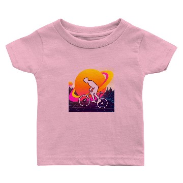 Discover Mountain Biking Retrowave Synthwave Gift Baby T-shirts