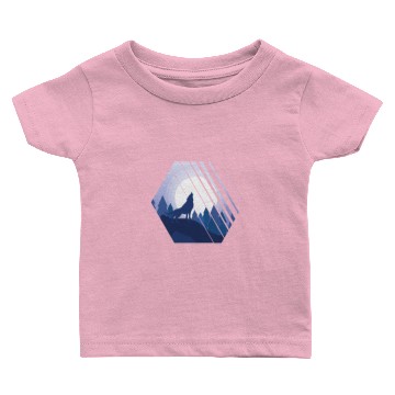 Discover Howling Wolf Hexagon Baby T-shirts