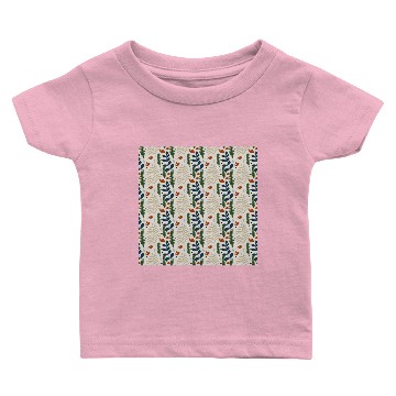 Discover Christmas Botanical Pattern Pretty Beige Baby T-shirts