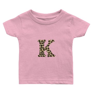 Discover Leopard Cheetah Print Letter K Initial Rustic Mono Baby T-shirts