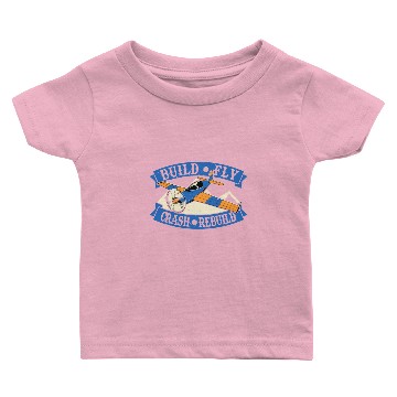 Discover Build Fly Crash Rebuild Model Airplane Baby T-shirts