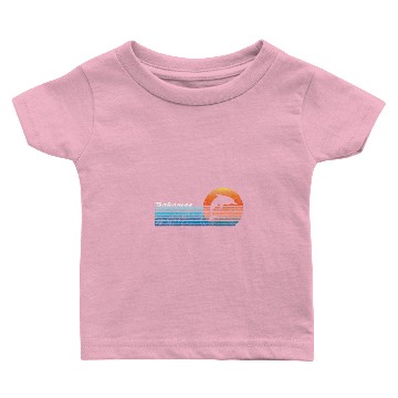 Discover Vintage Bahamas, Retro 80S Dolphin Sunset Baby T-shirts