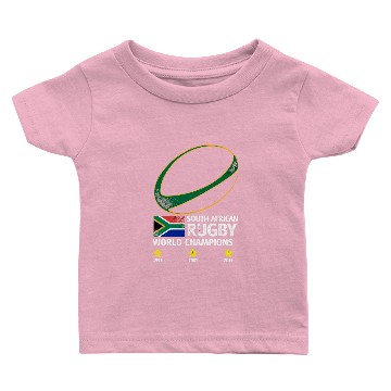 Discover South African Rugby Bokke Triple World Champions 2 Baby T-shirts