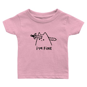 Discover I'm fine cat simple black Baby T-shirts