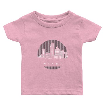 Discover Miami Florida Skyline Baby T-shirts