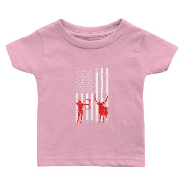 Discover Hunter Bow And Arrow USA Flag Deer Elk Baby T-shirts