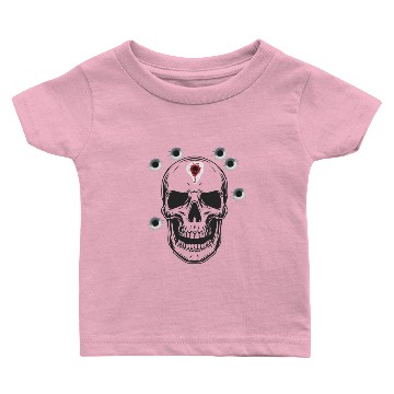 Discover Skeleton Head Shot Design Baby T-shirts