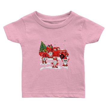 Discover Merry Christmas Santa Gnome With Red Truck Gnomes Baby T-shirts