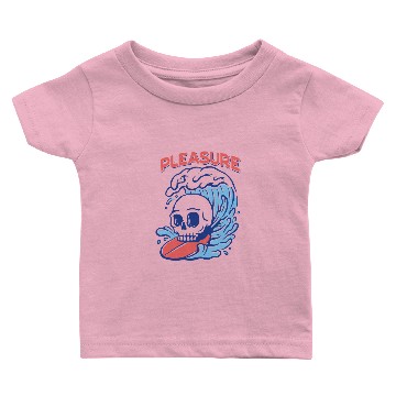 Discover SURF PLEASURE SKULL RIDING WAVE Baby T-shirts