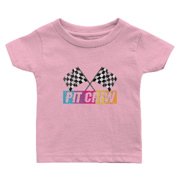 Discover Pit Crew Race Car Party Checkered Flag Car Racin Baby T-shirts