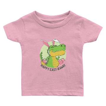 Discover Dino Easter greeting funny T-Rex bunny design Baby T-shirts
