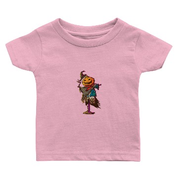 Discover Halloween Pumpkin Head Scarecrow Baby T-shirts