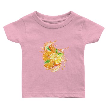 Discover Orange fruit slice splash Baby T-shirts