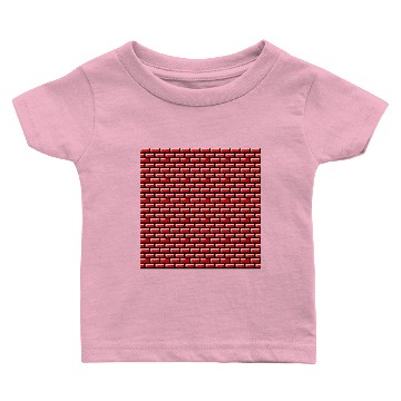 Discover Pixel retro brick wall pattern red Baby T-shirts