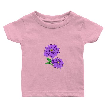 Discover Violet Aster floral Hand Drawn Gardening Gift Baby T-shirts