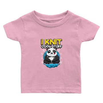 Discover I Knit Cool Stuff Panda Wool Knitting Baby T-shirts