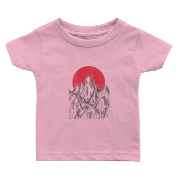 Discover Red Moon Night Mountains Baby T-shirts