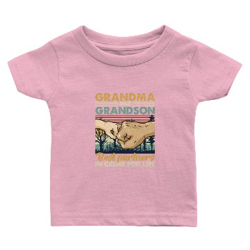 Discover Grandma and Grandson Best Partners In Crime Baby T-shirts
