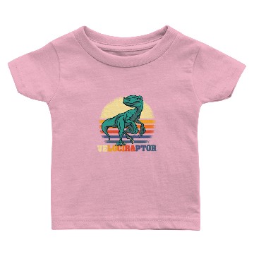 Discover Velociraptor Retro Dinosaur Baby T-shirts