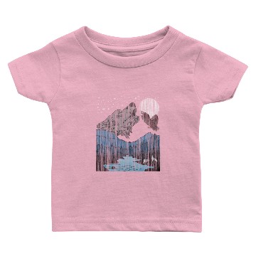 Discover Mountain Wolf eagle bird motif Baby T-shirts