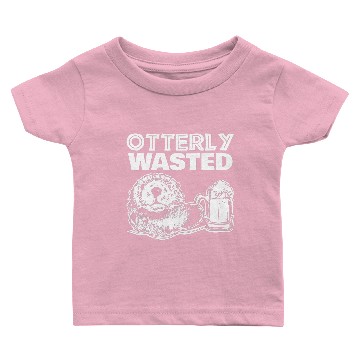 Discover Otterly Wasted funny Otter Drinking T Baby T-shirts