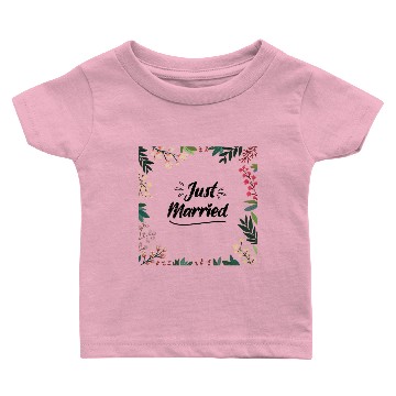 Discover Just Married Newly Weds Floral Print Pattern Gift Baby T-shirts