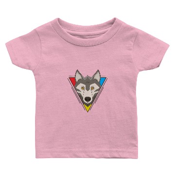Discover Wolf Cartoon Wolf Head Lonely Friendly Baby T-shirts