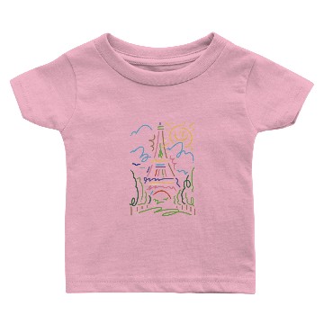 Discover Eiffel Tower Paris Hand Painted Paris France birth Baby T-shirts