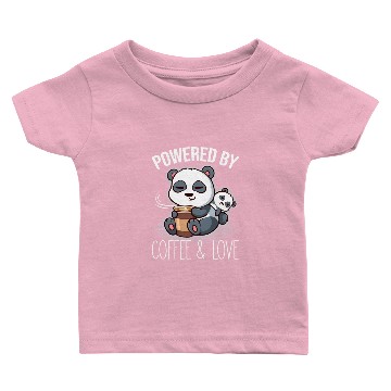 Discover Powered By Coffee & Love Panda Bear Otaku Comics Baby T-shirts