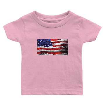 Discover American Flag Wood Style Black Stars and Stripes Baby T-shirts