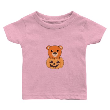 Discover Bear In Pumpkin Orange Bear Halloween Bear Baby T-shirts